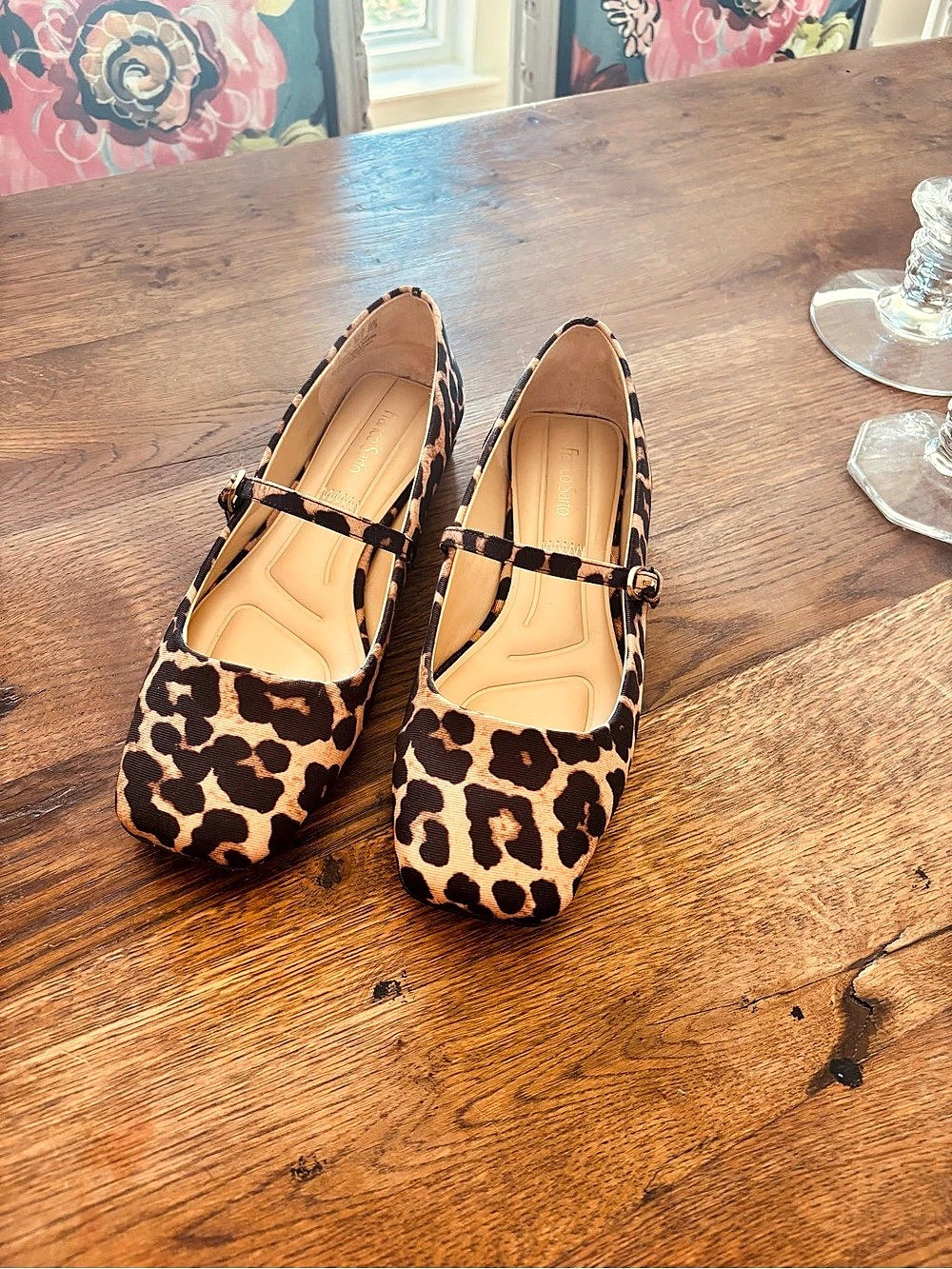 Franco Sarto Leopard Print Buckle Flats